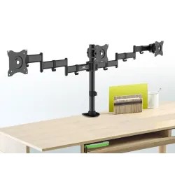 Uchwyt biurkowy na 3 monitory Maclean MC-691 13-27" 8kgx3 czarny podwójne