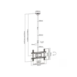 Uchwyt do telewizora sufitowy Maclean MC-803 max 50kg max VESA 600x400