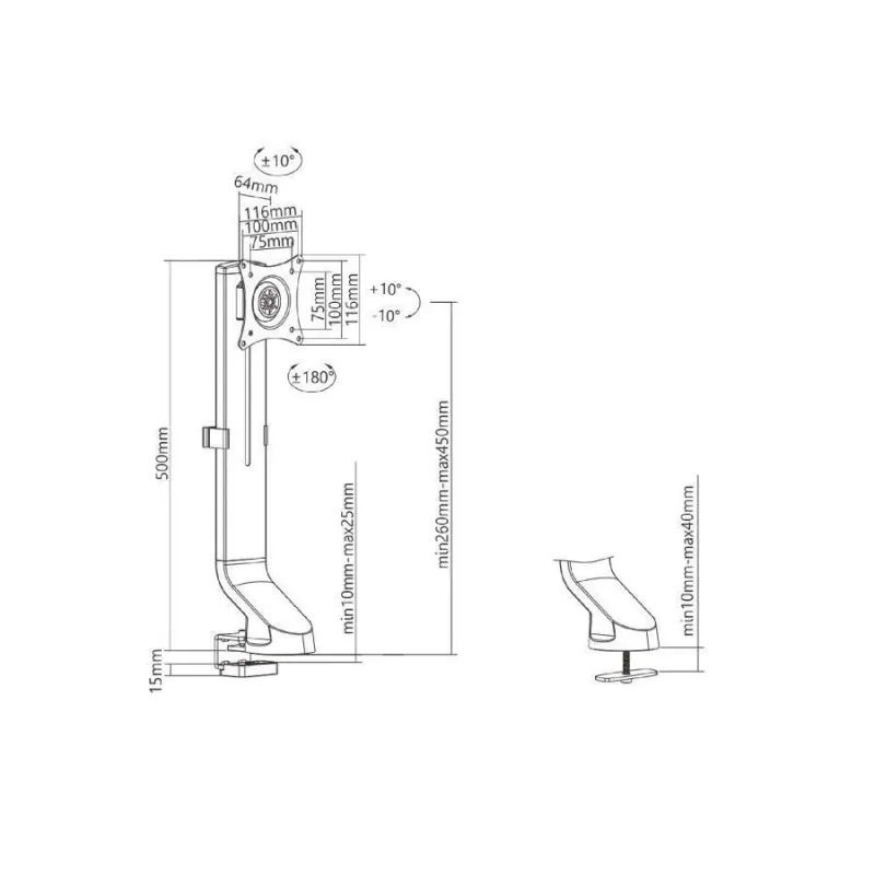 Uchwyt biurkowy do monitora Maclean MC-853 17"-32" 8kg