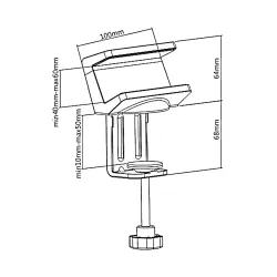 Uchwyt biurkowy do listwy zasilającej Maclean MC-808 biały