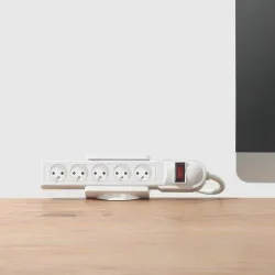 Uchwyt biurkowy do listwy zasilającej Maclean MC-808 biały