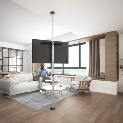 Uchwyt TV teleskopowy, sufitowo-podłogowy z półką... | PartsPC.pl