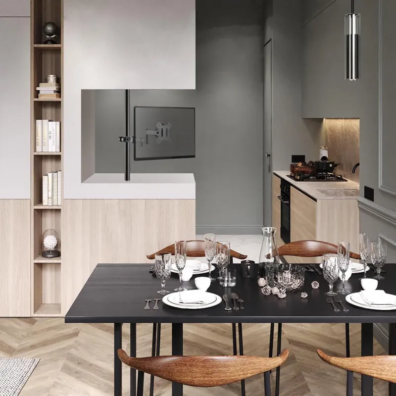 Uchwyt monitora na rurkę / słupek 28-60mm Maclean MC-984 podwójne składane