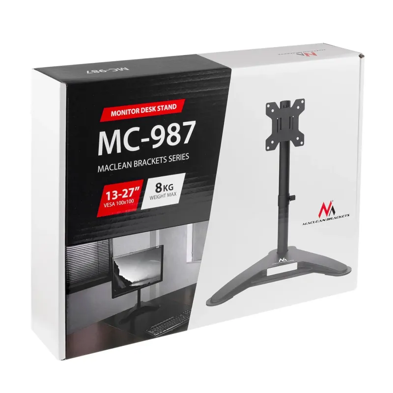 Uchwyt do monitora Maclean MC-987, max VESA 100x100, 13-27", 8kg