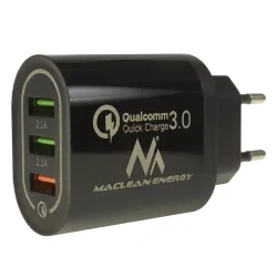 Ładowarka sieciowa Maclean MCE479 B QC 3.0 3xUSB czarna