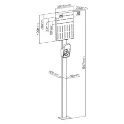 Stojak zewnętrzny do ładowarek samochodowych EV oraz PHEV Maclean MCE456