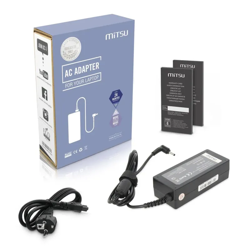 Zasilacz sieciowy Mitsu 19V 3.42A (3.0x1.1) 65W do notebooka… | PartsPC.pl