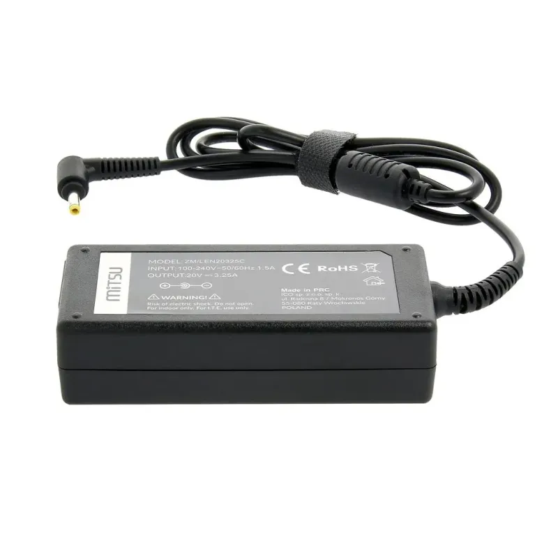Zasilacz sieciowy Mitsu 20V 3.25A (4.0x1.7) 65W do notebooka Lenovo