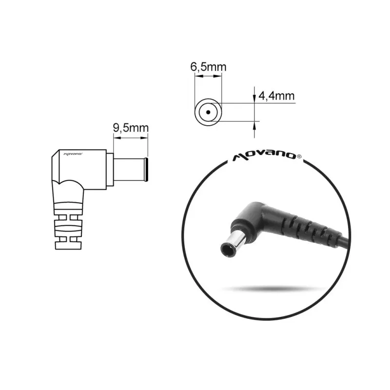 Zasilacz sieciowy Mitsu 19.5V 3.9A (6.5x4.4 pin) 75W d... | PartsPC.pl
