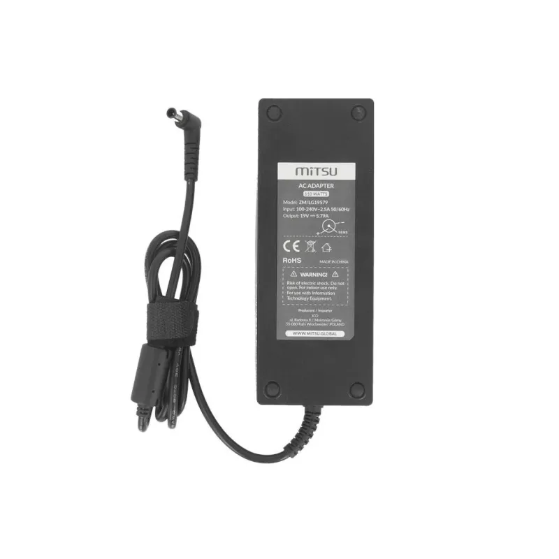Zasilacz sieciowy Mitsu 19v 5.79a (6.5.0x4.4 pin) 110W do notebooka LG