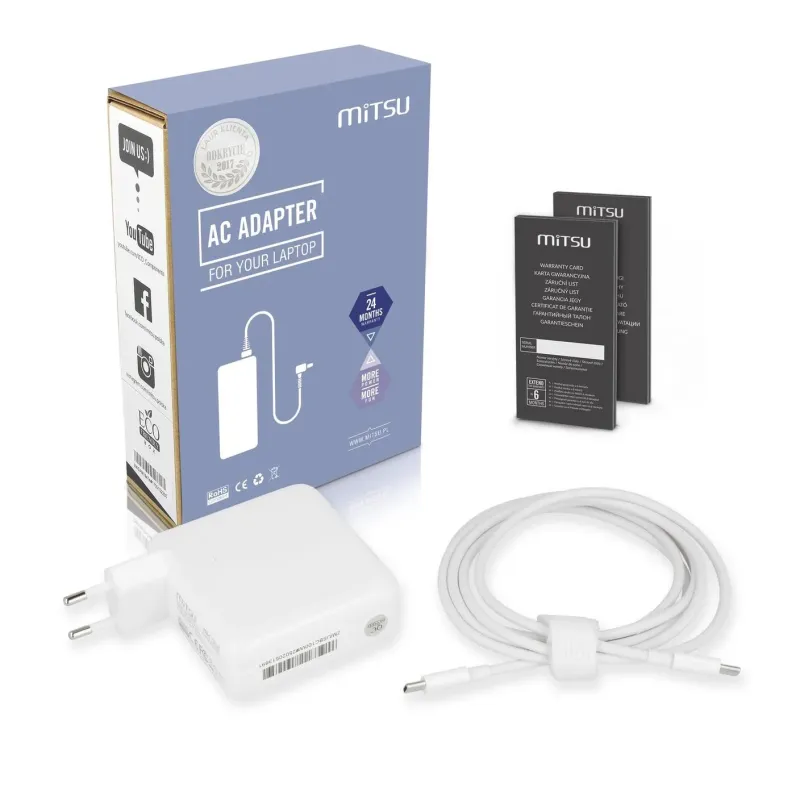Zasilacz sieciowy Mitsu 100W USB-C, USBC, 5-20V, 3-5A (white… | PartsPC.pl