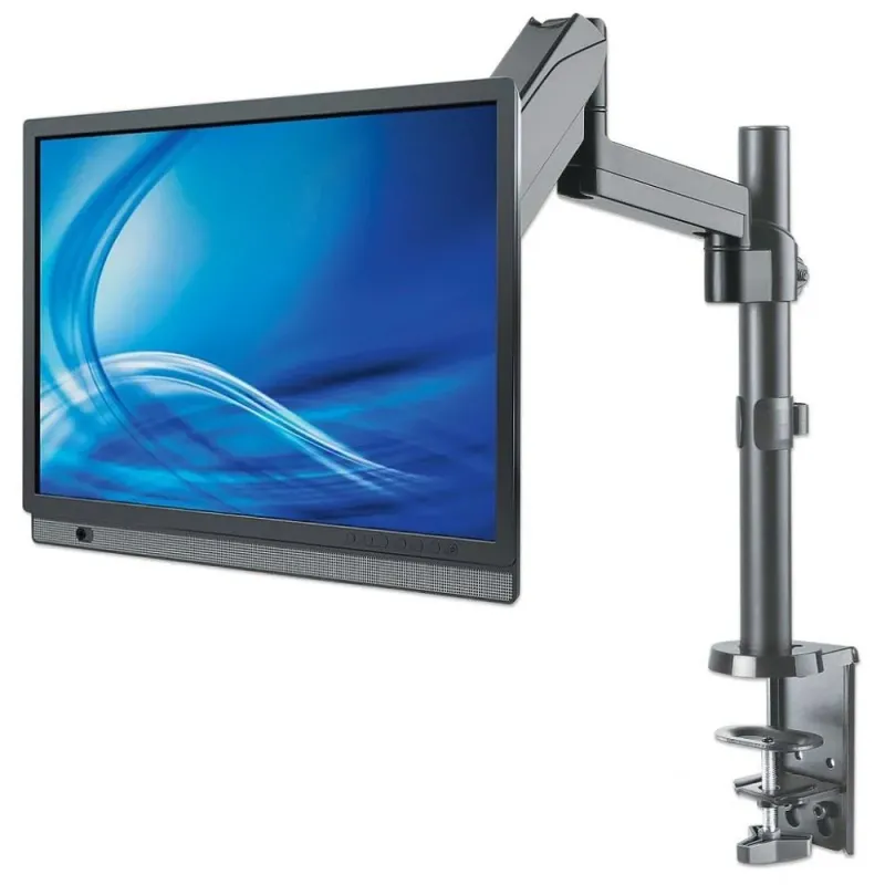 Uchwyt biurkowy LCD/LED Manhattan 17"-32", 8kg, sprężyna gazowa, czarny