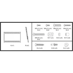 Uchwyt ścienny Manhattan 60"-100", 100kg slim