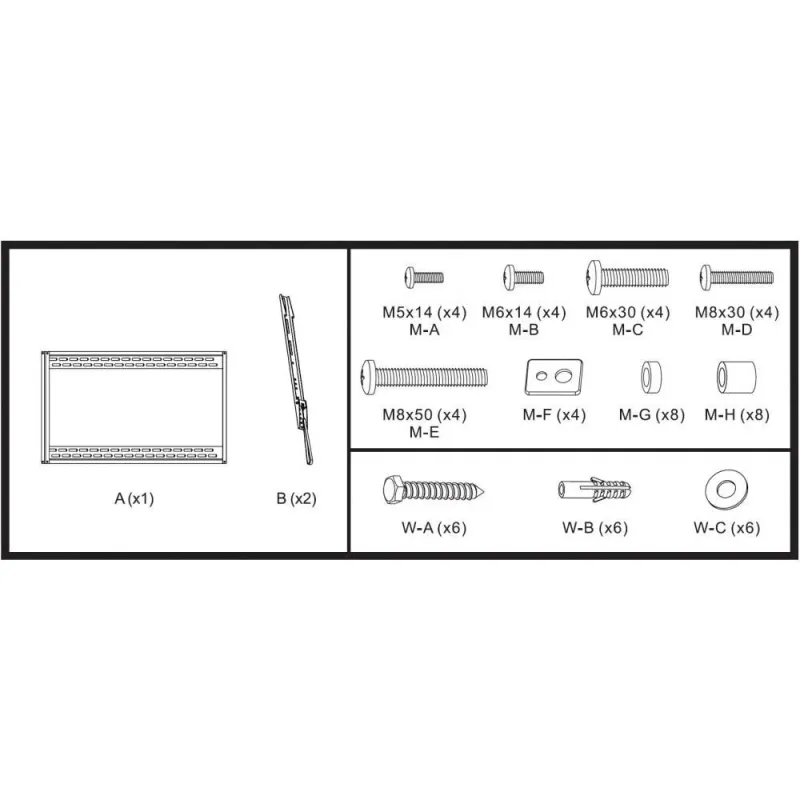 Uchwyt ścienny Manhattan 60"-100", 100kg slim