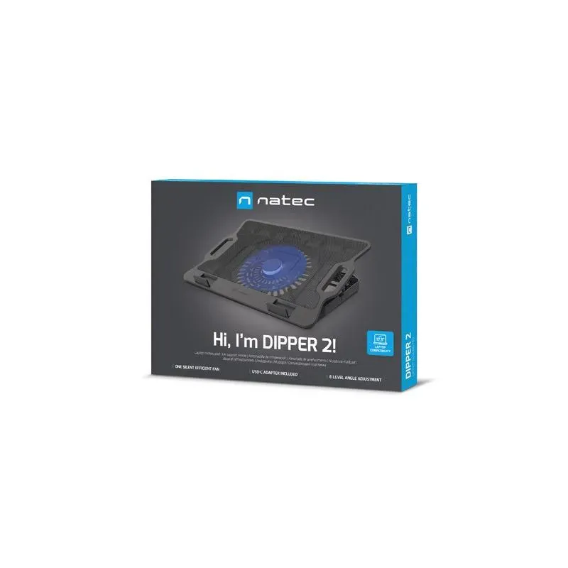 Podstawka chłodząca pod notebooka Natec Dipper 2 12.1-17.3" z wentylatorem,
