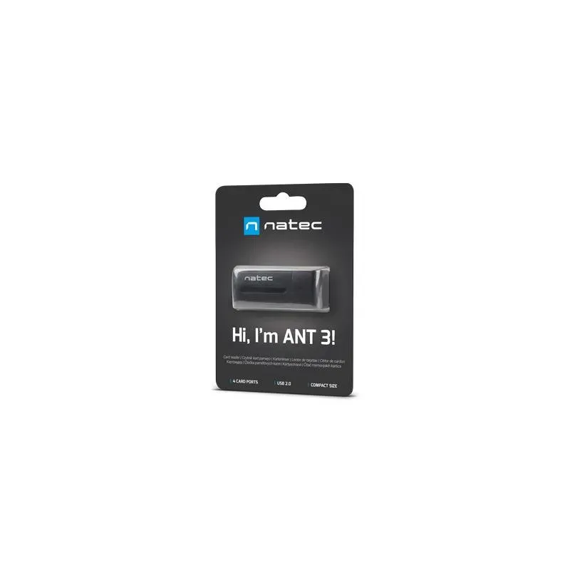 Czytnik kart Natec Mini Ant 3 SDHC MMC M2 MicroSD USB 2.0 Black