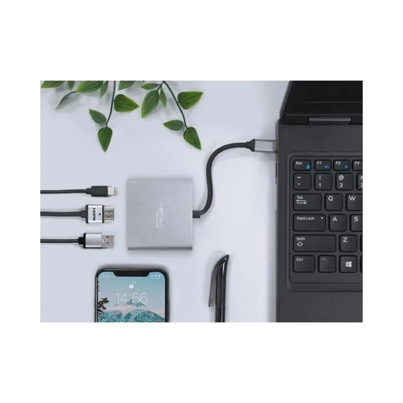 Hub USB Natec Fowler Multi Port mini USB-C PD, USB 3.0, HDMI 4K