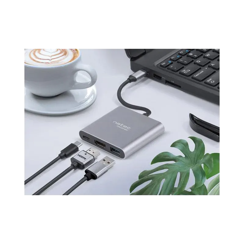 Hub USB Natec Fowler Multi Port mini USB-C PD, USB 3.0, HDMI 4K