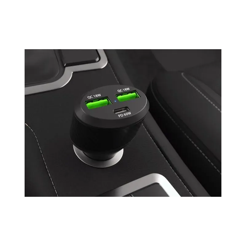 Ładowarka samochodowa Natec NUC-1981 2xUSB 1xUSB-C POWER DELIVERY 3.0 84W