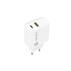 Ładowarka sieciowa Natec Ribera 1x USB-A + 1x USB-C 20W biała