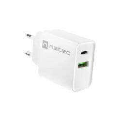Ładowarka sieciowa Natec Ribera 1x USB-A + 1x USB-C 20W biała