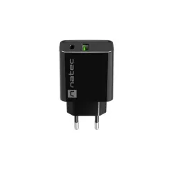 Ładowarka sieciowa Natec Ribera 1x USB-A + 1x USB-C 20W czarna