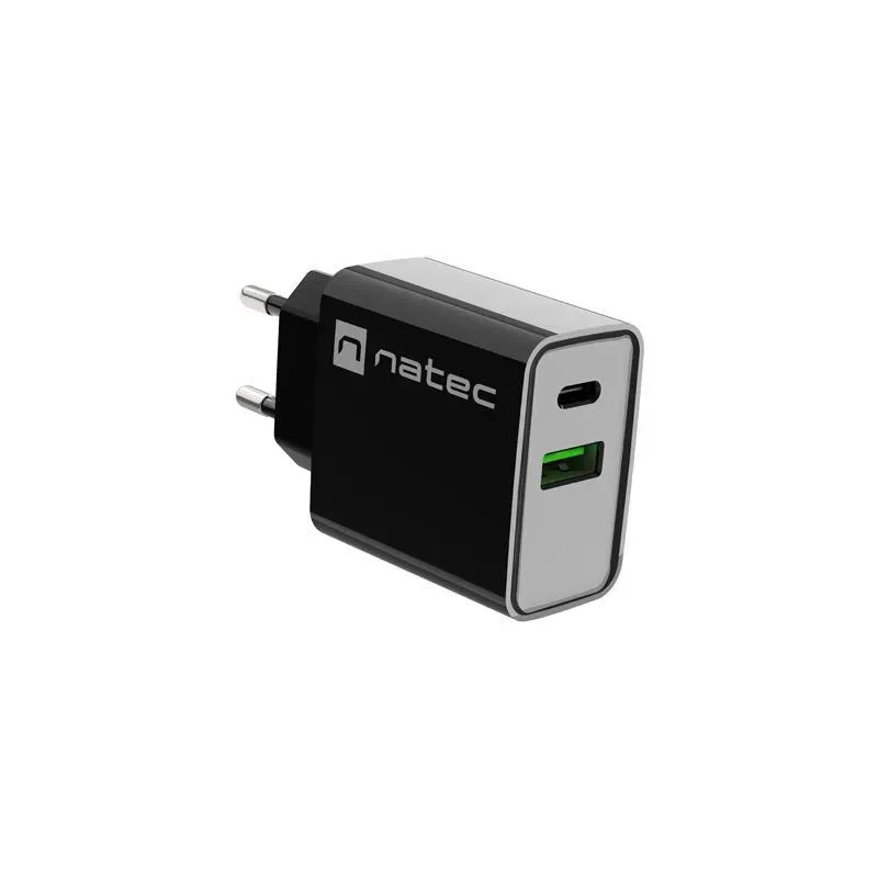 Ładowarka sieciowa Natec Ribera 1x USB-A + 1x USB-C 20W czarna