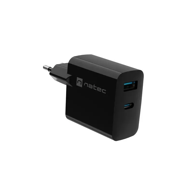 Ładowarka sieciowa, Ładowarka do laptopów Natec Ribera Gan 1x USB-A + 1x