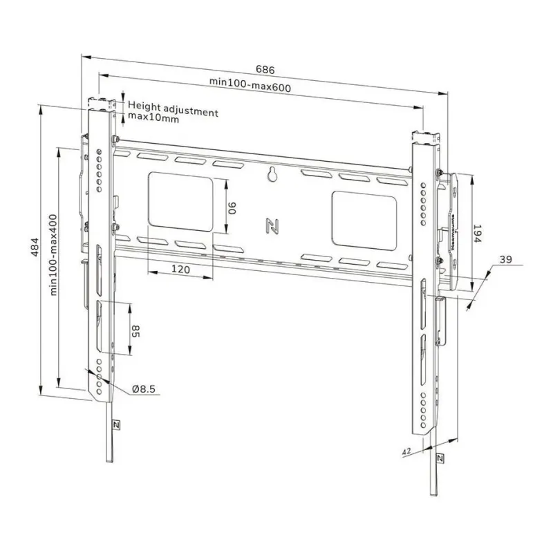 Uchwyt na telewizor Neomounts WL30-750BL16 42"-86" max 125kg
