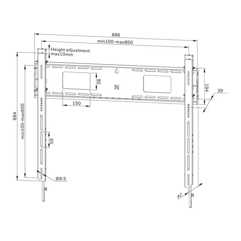 Uchwyt na telewizor Neomounts WL30-750BL18 43"-98" max 125kg