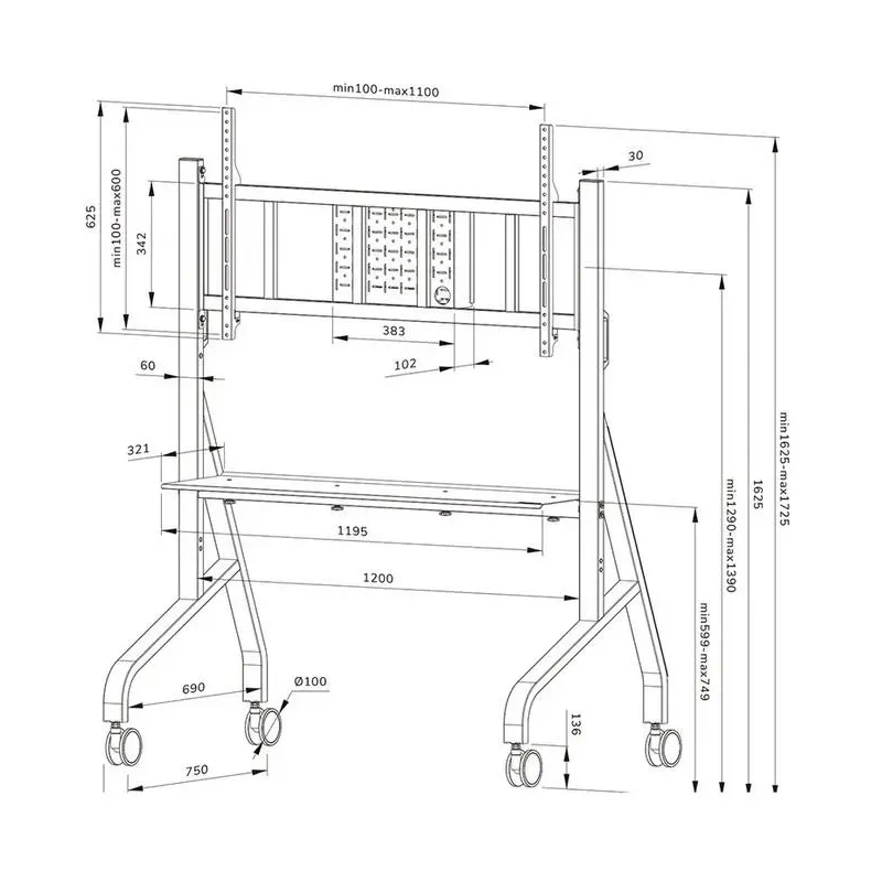 Stojak mobilny Neomounts FL50-575BL1 65"-110" 125kg