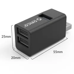 Hub USB Orico MINI-U32L-BK-BP 3 porty USB-A 3.0 + 2.0 alumin… | PartsPC.pl