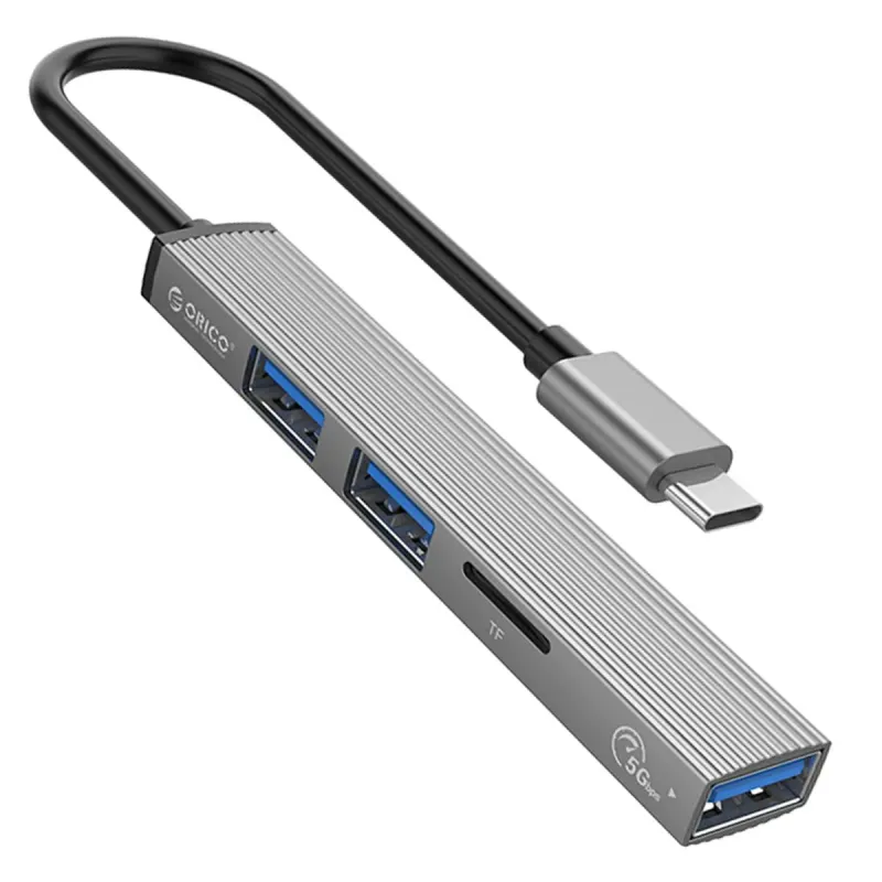 Hub USB-C, czytnik kart Orico AH-12F-GY-BP 3xUSB-A 3.1 Gen1,… | PartsPC.pl