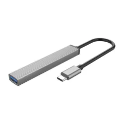 Hub USB-C, czytnik kart Orico AH-12F-GY-BP 3xUSB-A 3.1 Gen1, 5Gbps, alu