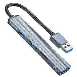 Hub USB Orico AH-A12F-GY-BP 3*USB-A, czytnik microSD 5 Gbps… | PartsPC.pl