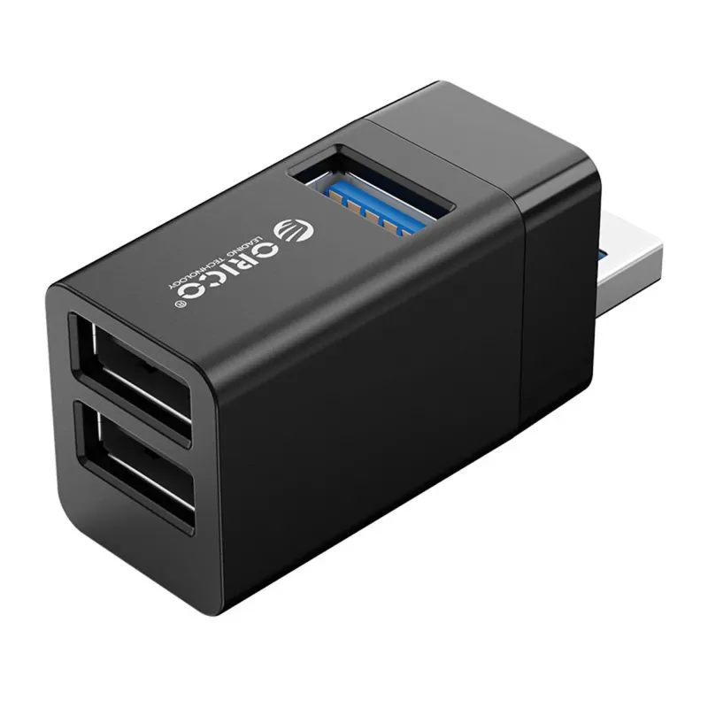 Hub USB Orico MINI-U32-BK-BP mini bez kabla 3 porty USB-A 3.… | PartsPC.pl