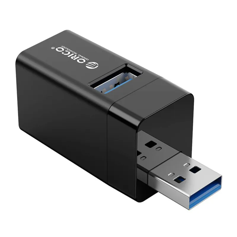 Hub USB Orico MINI-U32-BK-BP mini bez kabla 3 porty USB-A 3.1 i 2.0