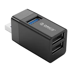 Hub USB Orico MINI-U32-BK-BP mini bez kabla 3 porty USB-A 3.… | PartsPC.pl