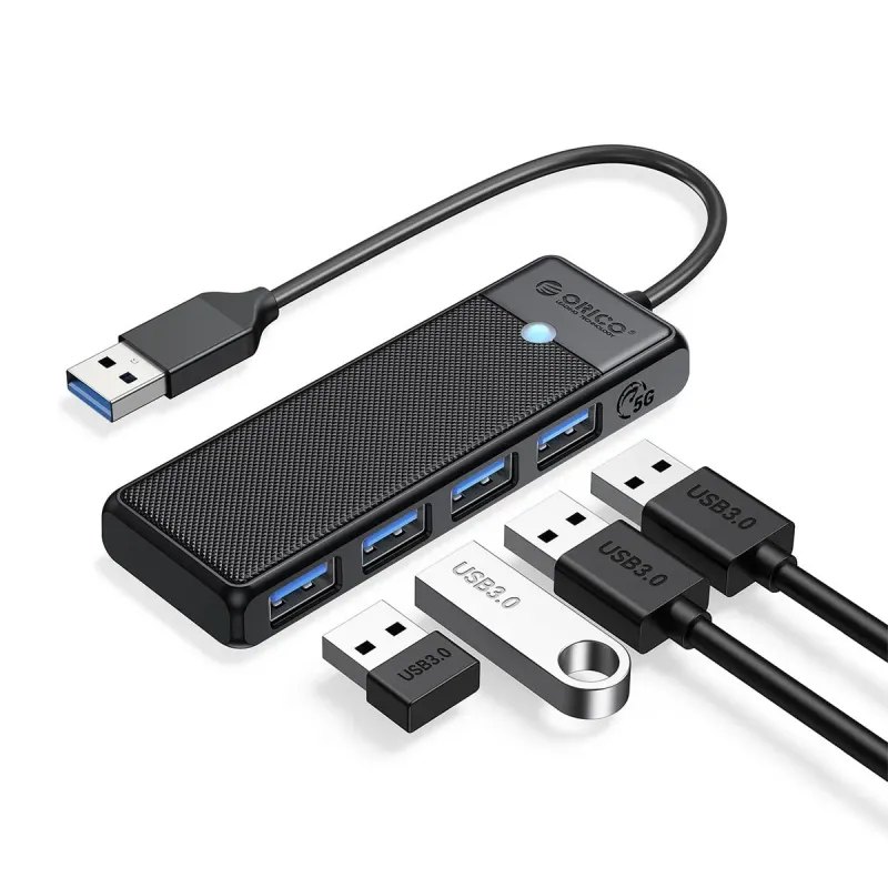 HUB USB-A Orico PAPW4A-U3-015-BK-EP USB-A 4x USB-A 3.0 5Gbps… | PartsPC.pl
