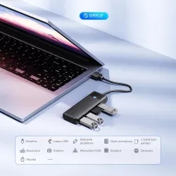 HUB USB-A Orico PAPW4A-U3-015-BK-EP USB-A 4x USB-A 3.0 5Gbps… | PartsPC.pl