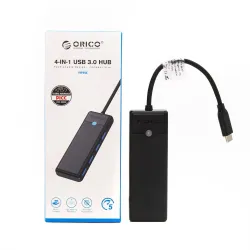 HUB USB-C Orico PAPW4A-C3-015-BK-EP 4 x USB-A 3.0 5Gbps, cza… | PartsPC.pl