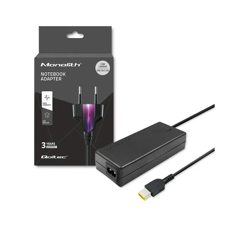 Zasilacz sieciowy Qoltec do Lenovo 20V 3,25A Slim Tip