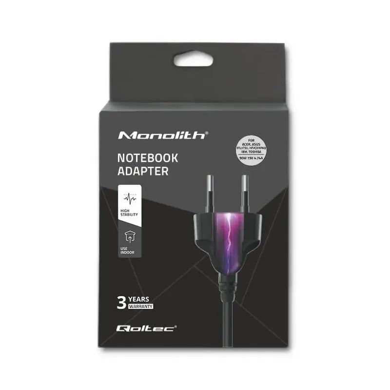 Zasilacz sieciowy Qoltec do notebooka 90W 4,74A 19V 5.5*2.5