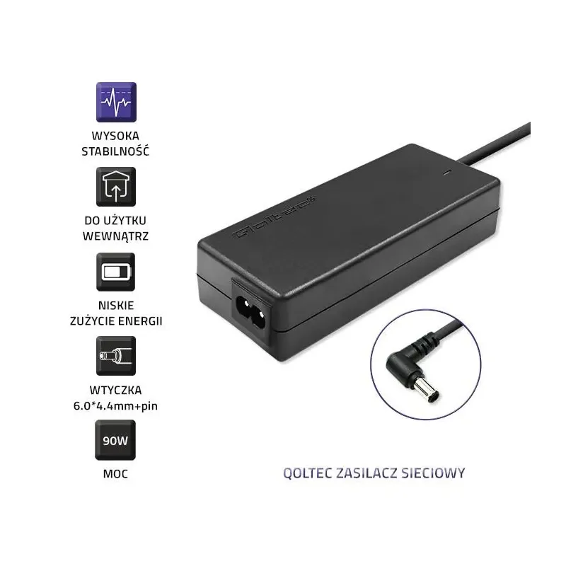 Zasilacz sieciowy Qoltec do Sony 90W 19,5V 4,7A 6,0*4,4+pin