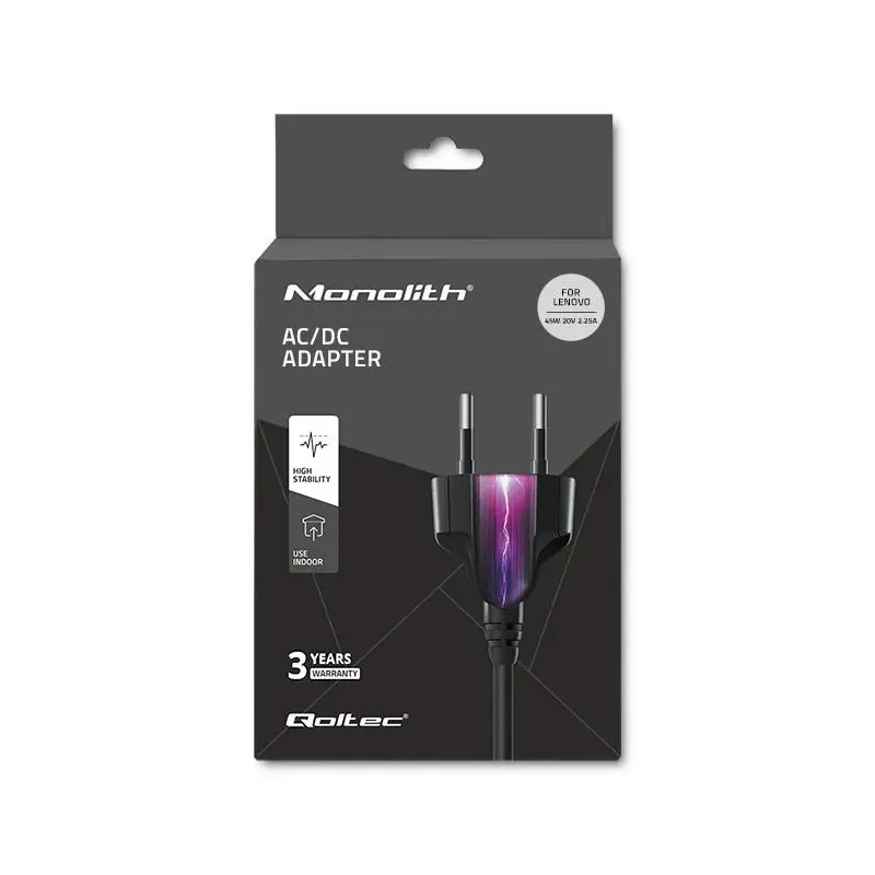 Zasilacz sieciowy Qoltec do Lenovo 45W 20V 2,25A 4.0*1.7