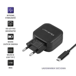 Ładowarka sieciowa Qoltec 17W 5V 3,4A 2xUSB + kabel USB type-C