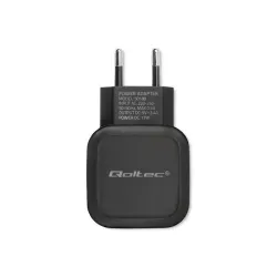 Ładowarka sieciowa Qoltec 17W 5V 3,4A 2xUSB + kabel USB type-C