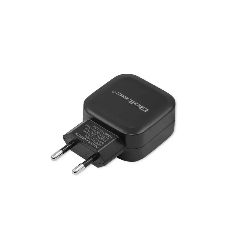 Ładowarka sieciowa Qoltec 17W 5V 3,4A 2xUSB + kabel USB type-C