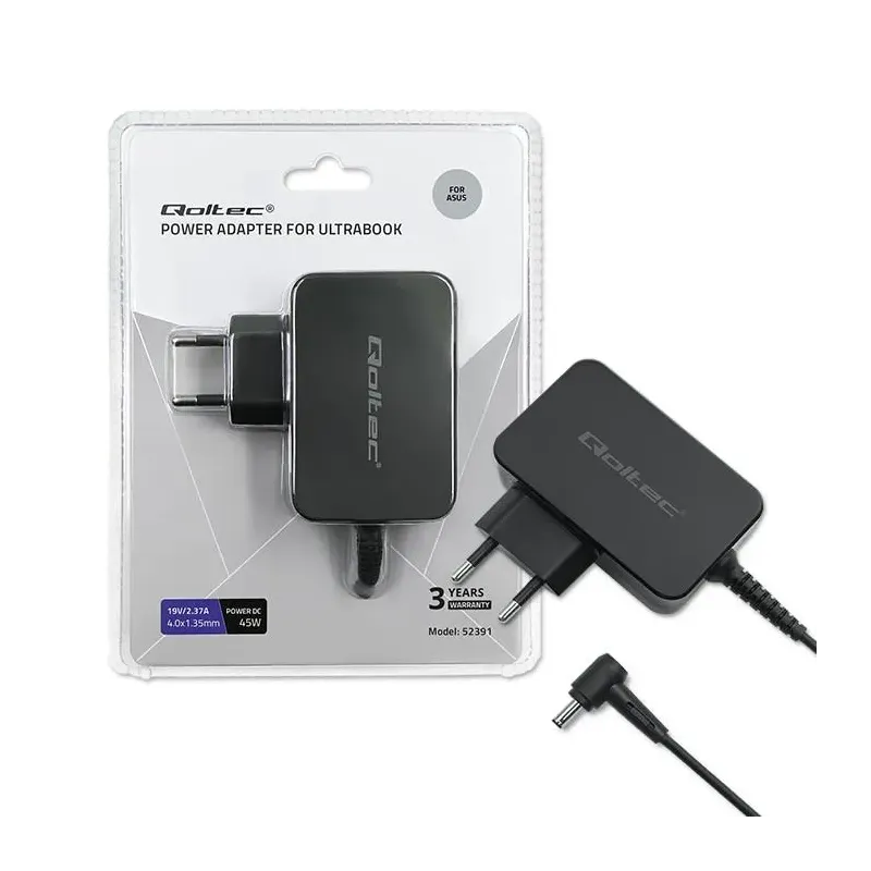 Zasilacz do ultrabooka Qoltec Asus 45W | 19V | 2.37A | 4.0*1,35