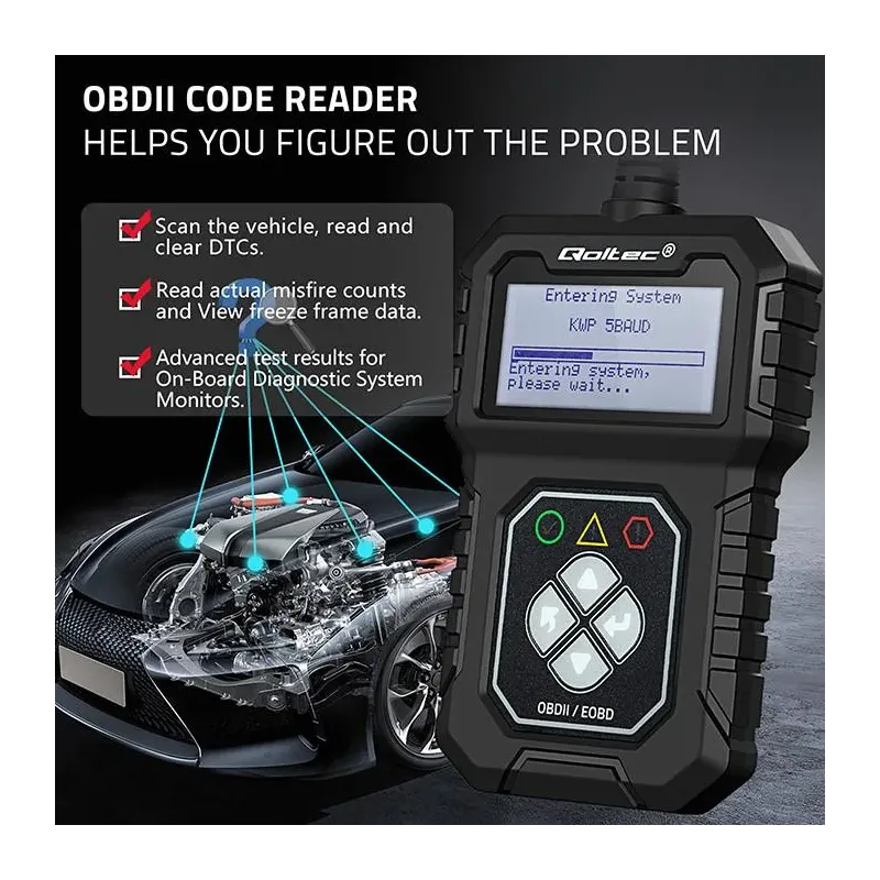 Tester cyfrowy Qoltec diagnostyczny ProLine | OBDII EOBD | 8V-25V | Dual